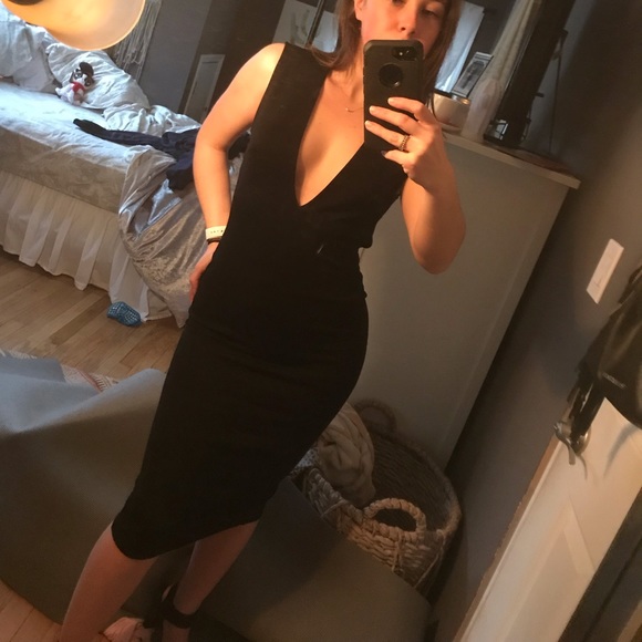 Plunge black dress GUESS - Picture 1 of 6